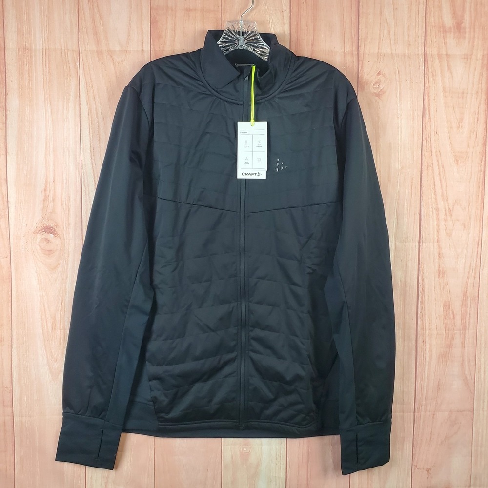 Craft ADV Charge Warm Jacket Men Sz XL Black 100% Polyester Long Sleeve Full Zip